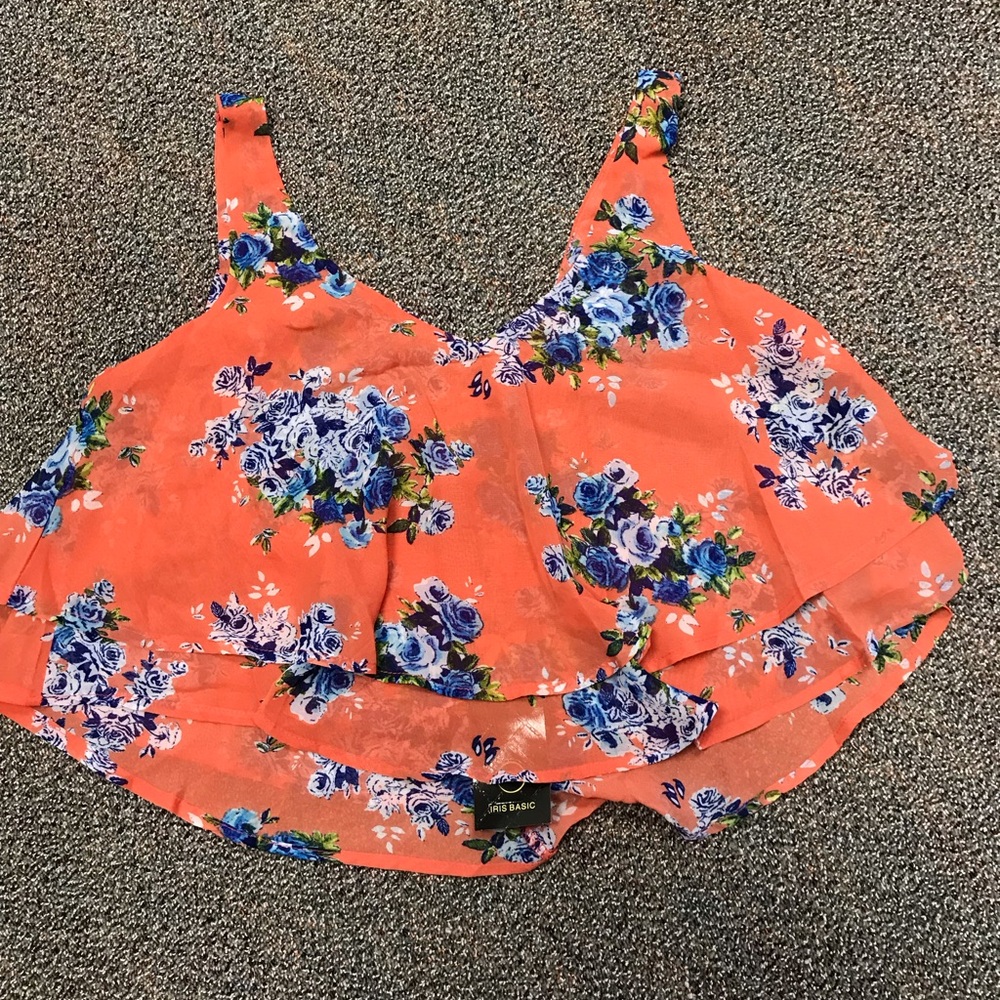 Orange Floral Women's Top